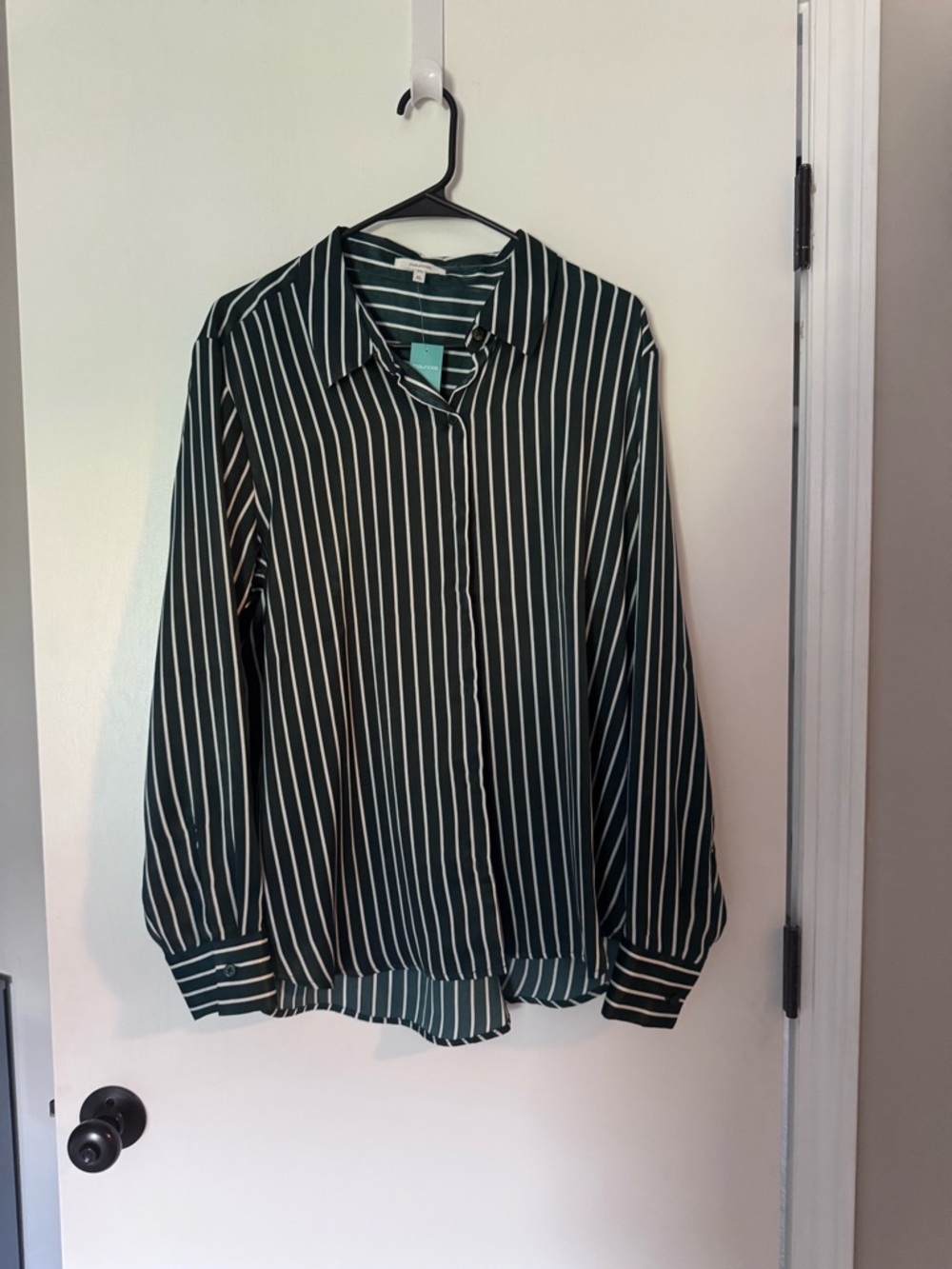 Maurices Black and White Striped Button-Up Shirt